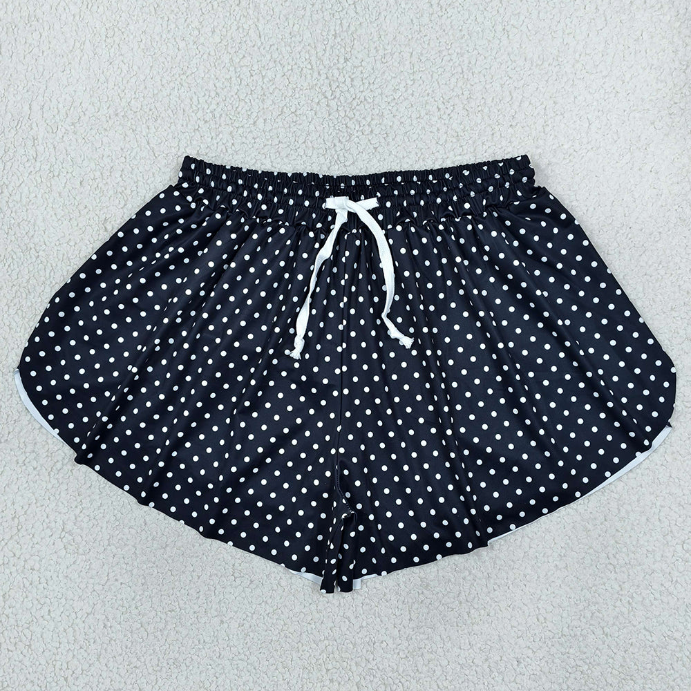 Adult Women Shorts Black Polka Dots Yoga Active Butterfly Shorts Bottom SS0975