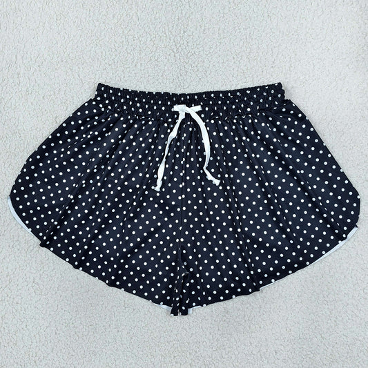 Adult Women Shorts Black Polka Dots Yoga Active Butterfly Shorts Bottom SS0975