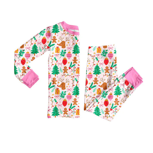Preorder (moq 8)Baby Girls Gifts Deer Top Pants Christmas Pajamas Sets 9.22