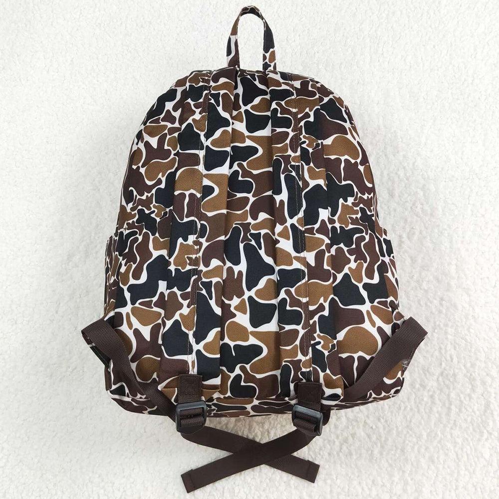 Baby Kids Boys Backpacks Brown Camo Backpack Zip Back Bags BA0236