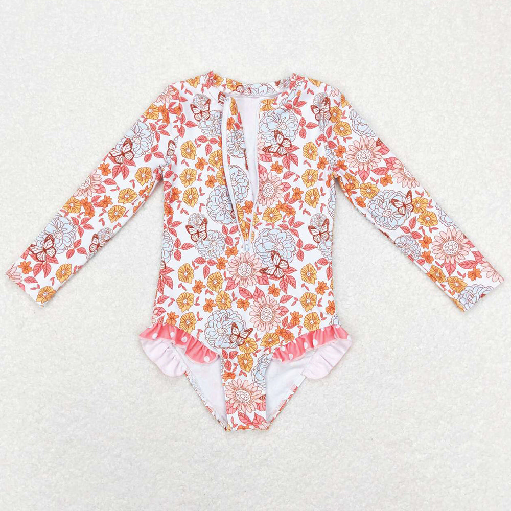 Flower Print Baby Girls Swimsuit Summer Swimwear S0184