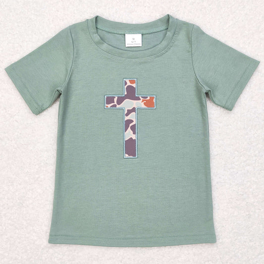 Baby Boys Clothes Easter Camo Cross Tee Shirts Tops BT0443