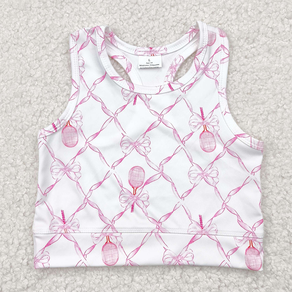 Baby Girls Tops Pink Tennis Bows Yoga Vest Tops GT0883 4.28