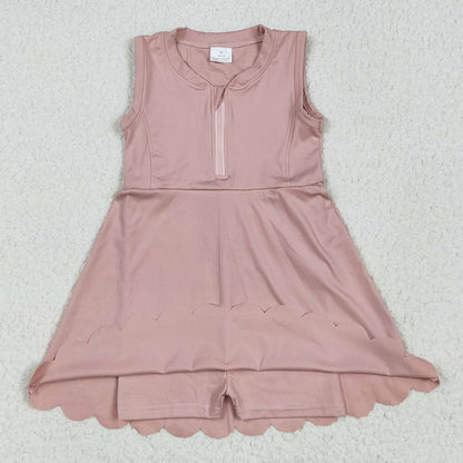 Baby Girls Dress Dark Pink Yoga Zip Active Wear Skort Knee Length Dresses GSD2086 5.1