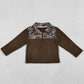 Baby Boys Clothes Dark Brown Camo Southern Zipper Pullovers Top BT1309 10.14