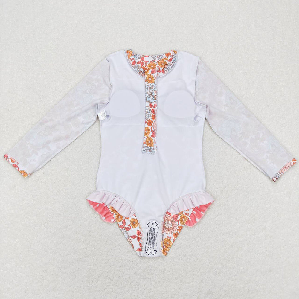 Flower Print Baby Girls Swimsuit Summer Swimwear S0184