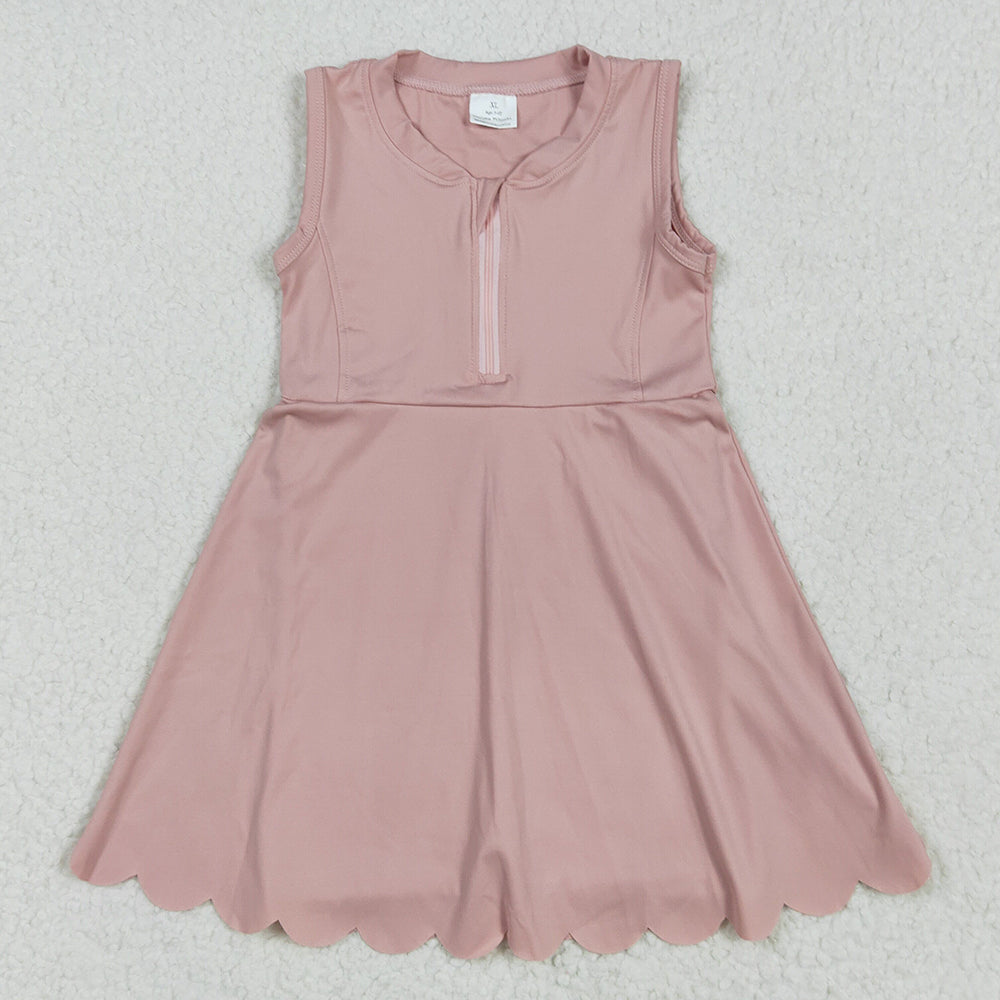 Baby Girls Dress Dark Pink Yoga Zip Active Wear Skort Knee Length Dresses GSD2086 5.1