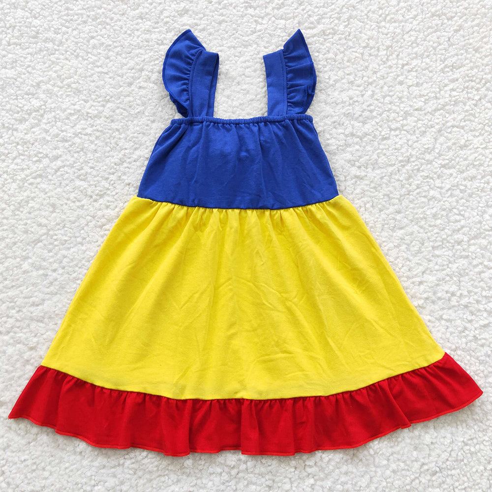 Baby Girls Dress Blue Bow Summer Knee Length Dresses GSD0343