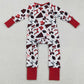 Baby Girls Rompers Red Bows Footballs Cheer Ruffle Zipper Rompers LR2512 9.1