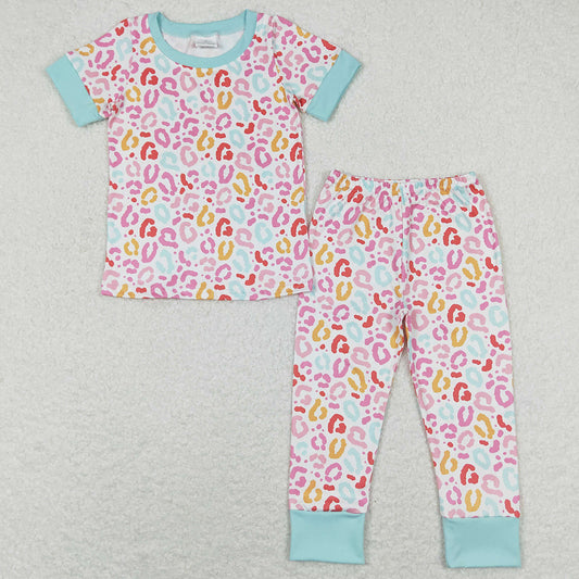 Baby Girls Pajamas Pink Leopard Shirt Top Pants Pajamas Sets GSPO1386