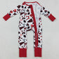 Baby Girls Rompers Red Bows Footballs Cheer Ruffle Zipper Rompers LR2512 9.1