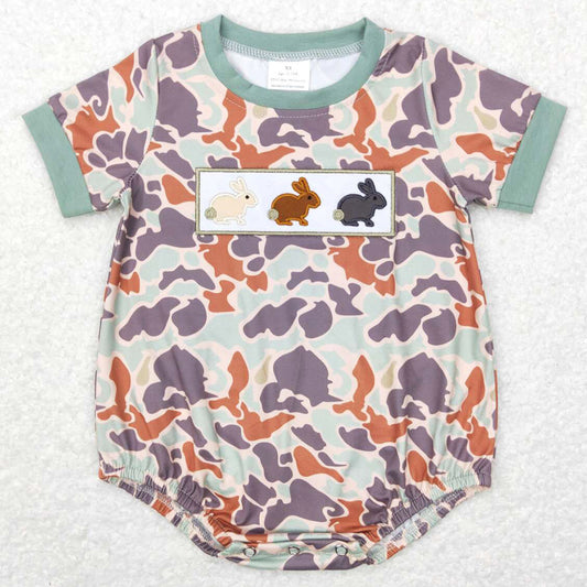 Baby Infant Boys Rompers Short Sleeve Easter Camo Rabbits Rompers SR0508