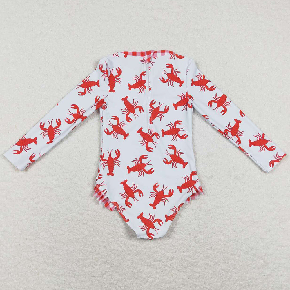 Boutique Kids Girls Swimsuit Lobster Crawfish Swimwear Sets S0220