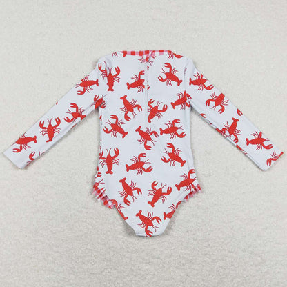 Boutique Kids Girls Swimsuit Lobster Crawfish Swimwear Sets S0220