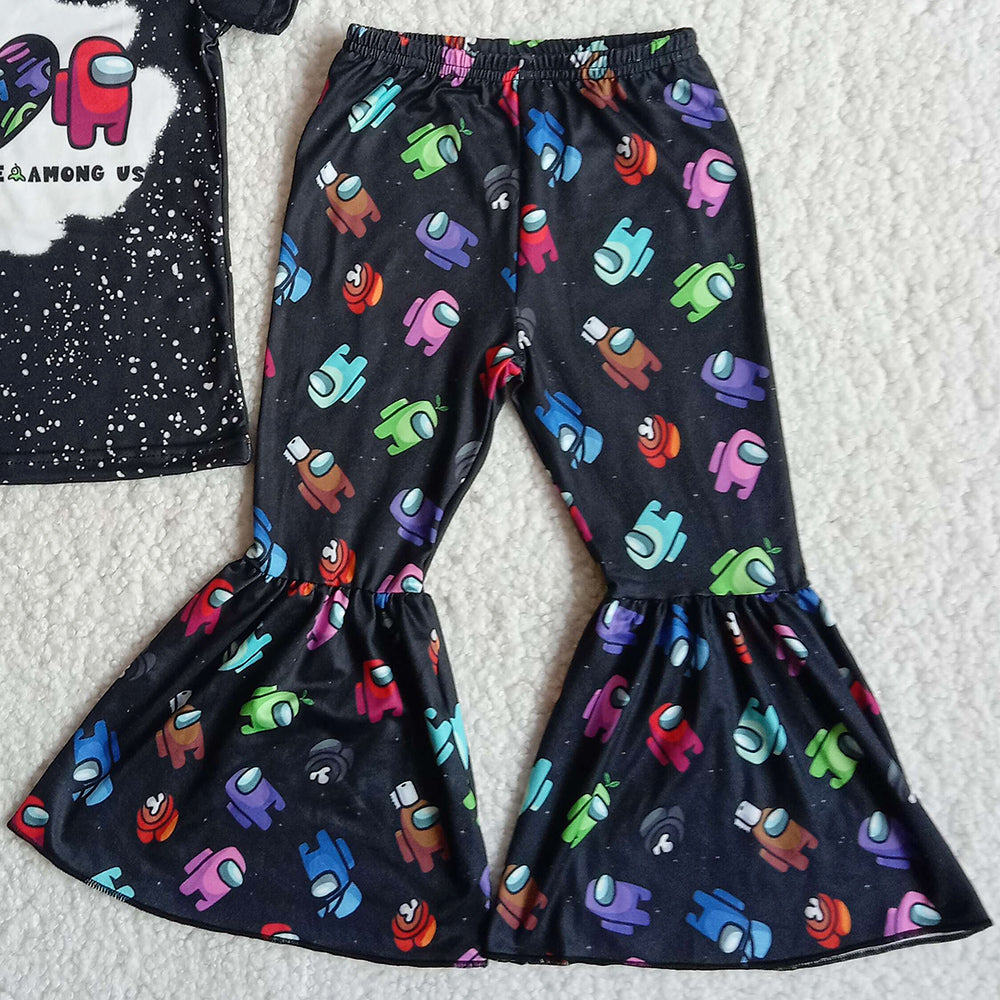 Girls Clothing Sets Fashion Kids Clothes Girls Bell Bottom Outfits A14-16