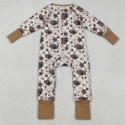 Baby Boys Rompers Footballs Stars Plaid Team Zipper Footie Rompers LR2548 9.2
