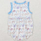 Baby Infant Girls Rompers Easter Rabbit Flowers Sleeveless Rompers SR0507