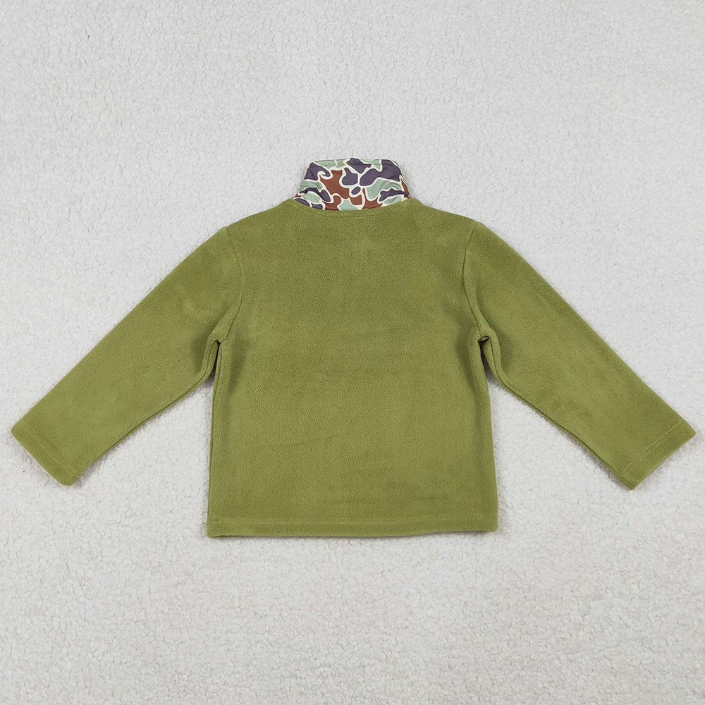 Baby Boys Clothes Tops Green Camo Zipper Pullover Tops BT1308 10.20