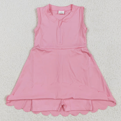Baby Girls Dress Pink Yoga Zip Active Wear Skort Knee Length Dresses GSD2087 5.1