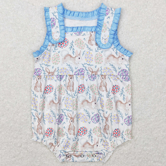 Baby Infant Girls Rompers Easter Rabbit Flowers Sleeveless Rompers SR0507