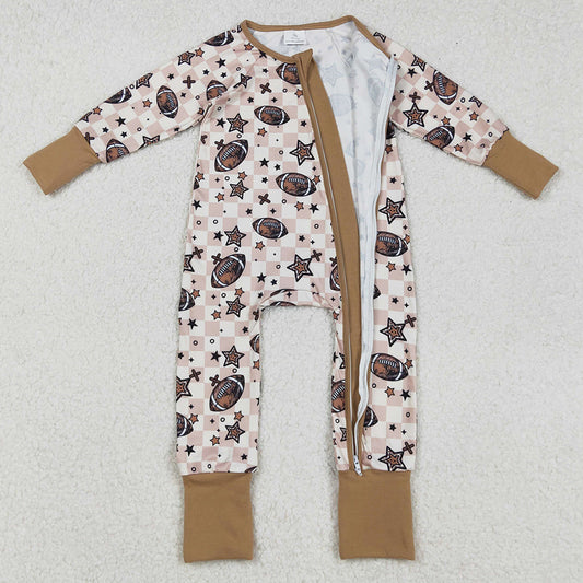 Baby Boys Rompers Footballs Stars Plaid Team Zipper Footie Rompers LR2548 9.2