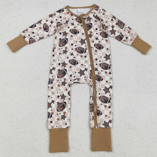 Baby Boys Rompers Footballs Stars Plaid Team Zipper Footie Rompers LR2548 9.2