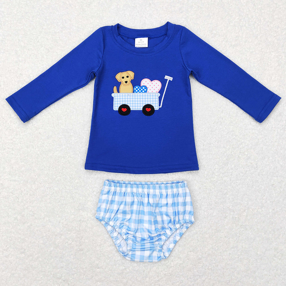 Baby Boys Clothes Valentines Dog Tractor Top Bummie Sets GBO0192