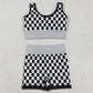 Adult Women Clothes Sleeveless Black Plaid Vests Top Short Sets GSSO2703 9.1