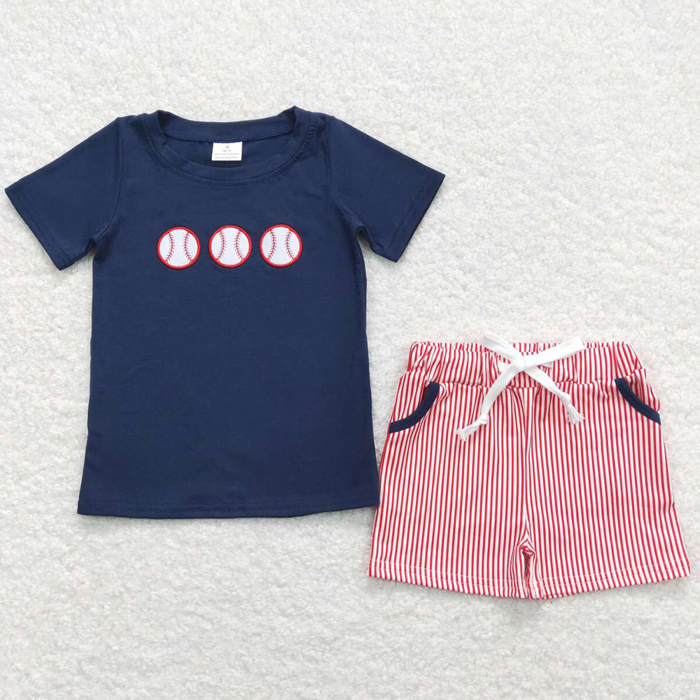 Baby Boys Clothes Baseball Sleeveless Shirts Tops Shorts Sets BSSO0351