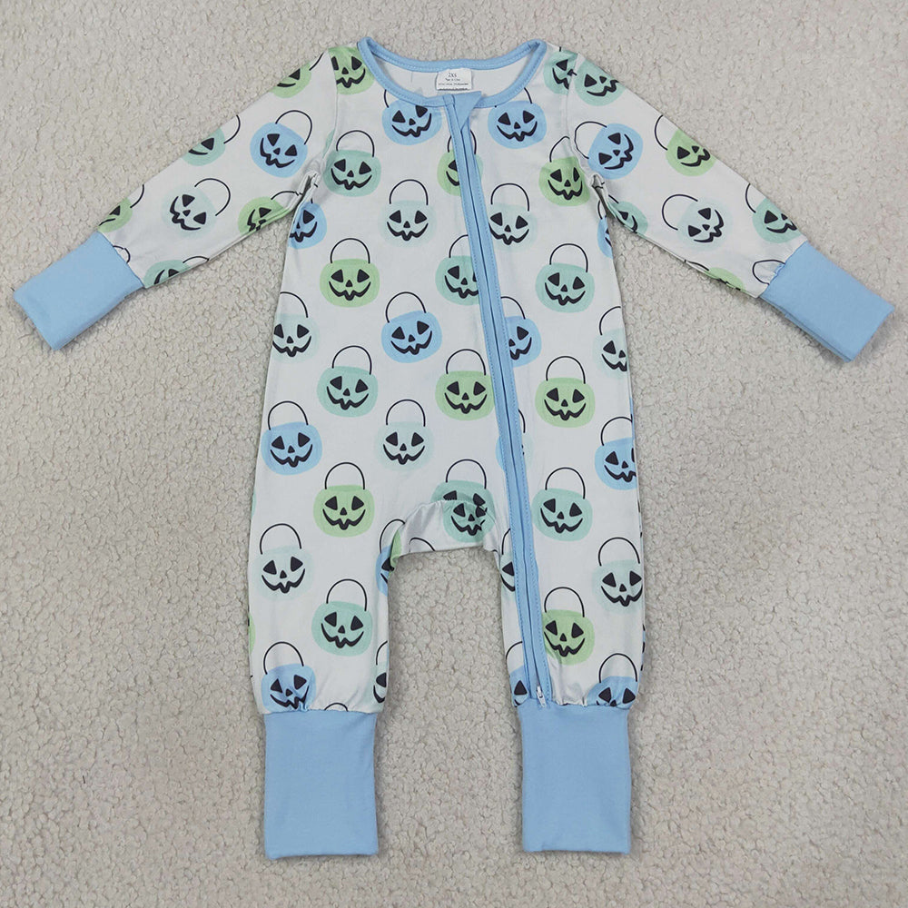 Baby Boys Rompers Ghost Pumpkins Halloween Zip Convertible Rompers LR2534