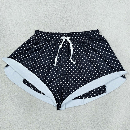 Adult Women Shorts Black Polka Dots Yoga Active Butterfly Shorts Bottom SS0975