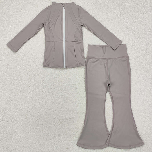 Baby Girls Clothes Grey Yoga Active Wear Jackets Pants 2pcs Clothes Sets GLP1553