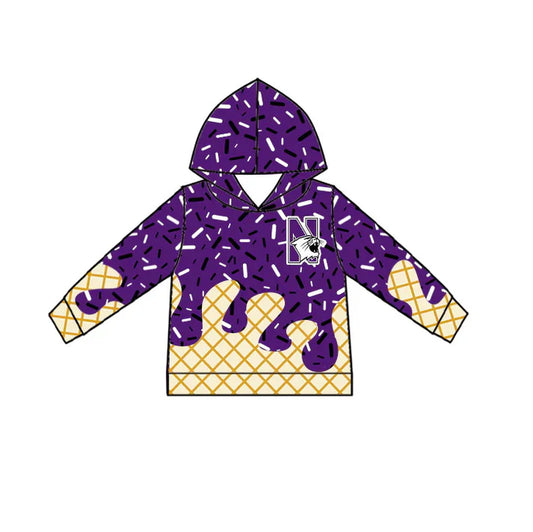 Preorder(moq 5) N purple ice cream sprinkle toddler kids team hoodie 8.19