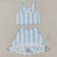 Baby Girls Clothes Blue Stripes Athletic Active Wear Top Shorts Skirts Outfits GSD2433 5.1