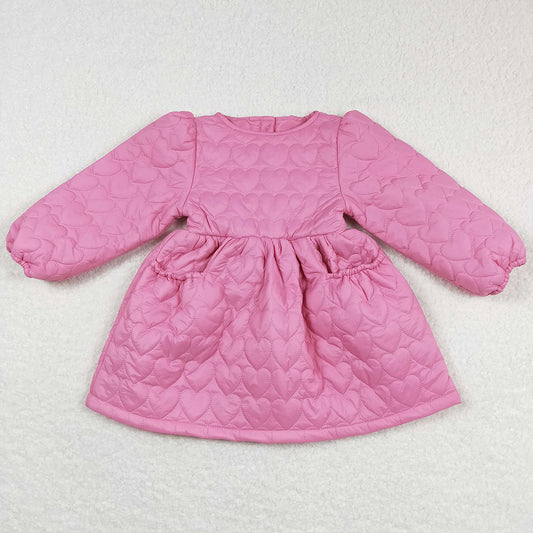 Baby Girls Clothes Pink Cotton Wadded Jacket Dresses GLD0269