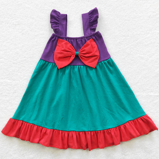 Summer Baby Girls Dresses Bow Knee Length Dress GSD0345