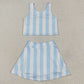 Baby Girls Clothes Blue Stripes Athletic Active Wear Top Shorts Skirts Outfits GSD2433 5.1