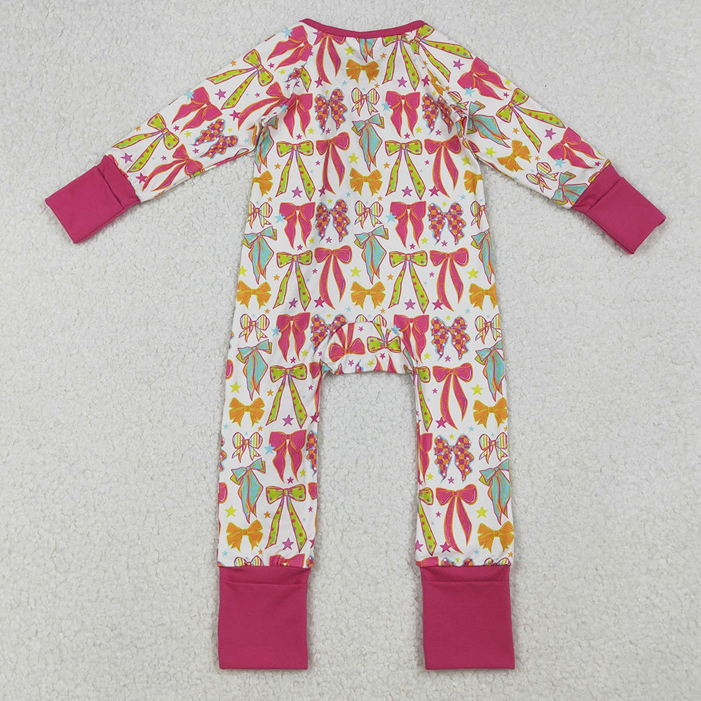 Baby Girls Rompers Long Sleeves Colorful Bows Stars Zipper Pant Rompers LR2468 9.6