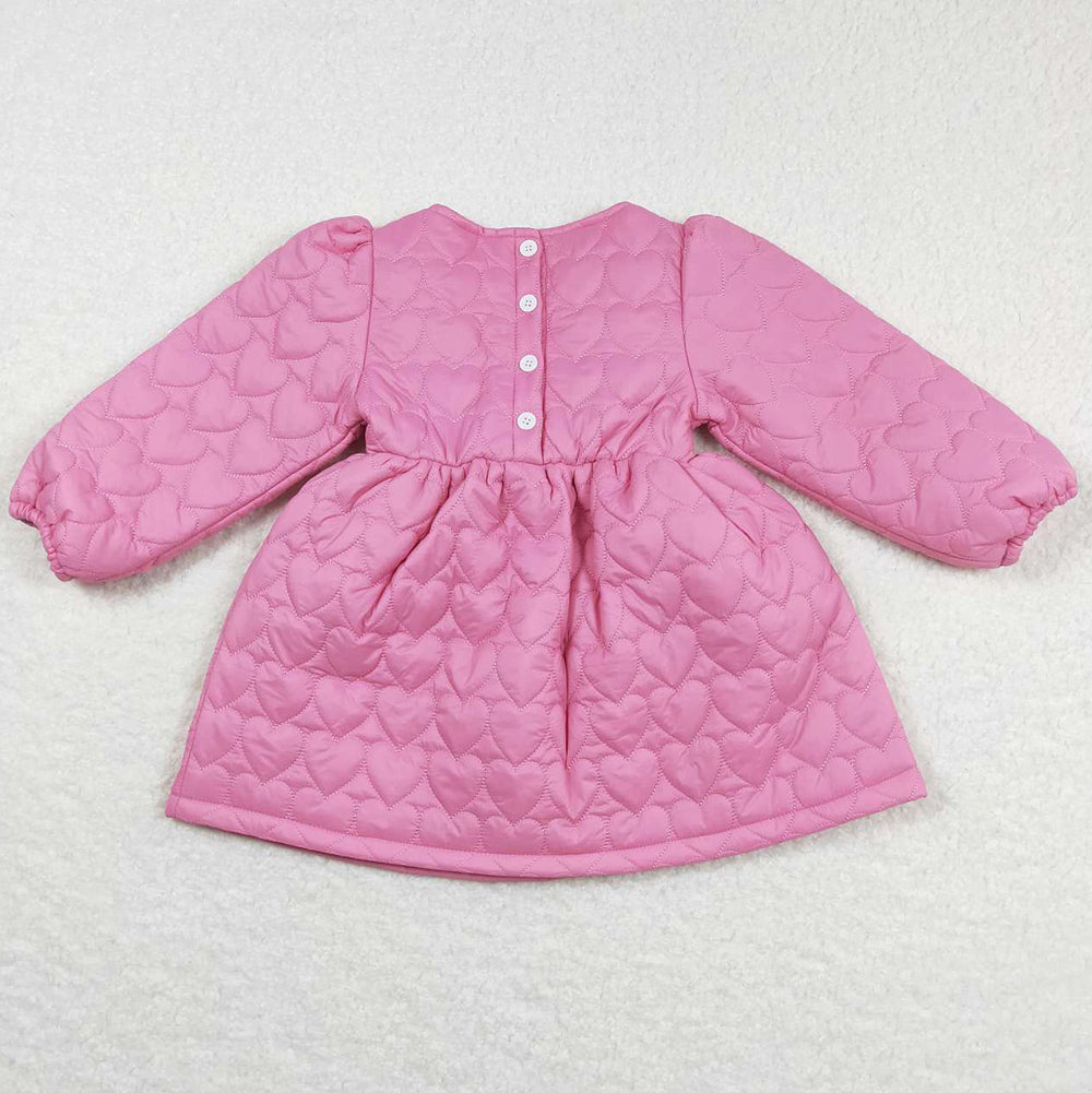 Baby Girls Clothes Pink Cotton Wadded Jacket Dresses GLD0269