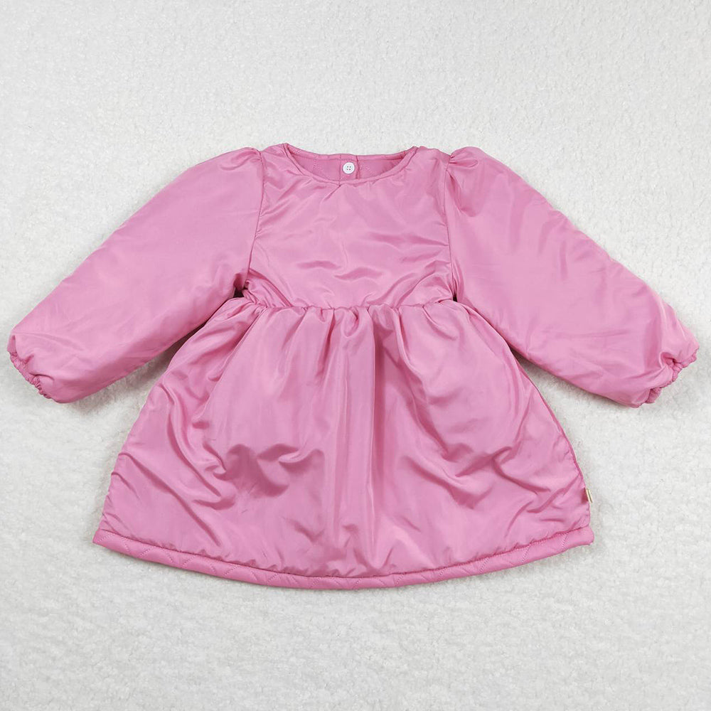 Baby Girls Clothes Pink Cotton Wadded Jacket Dresses GLD0269