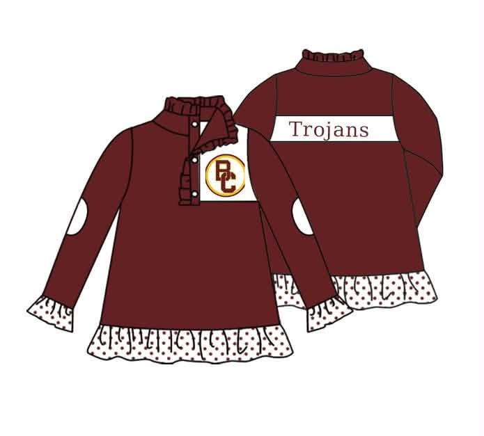 Preorder moq 5 Baby Girls Clothes Long Sleeve Tops Zip Pullovers Tops