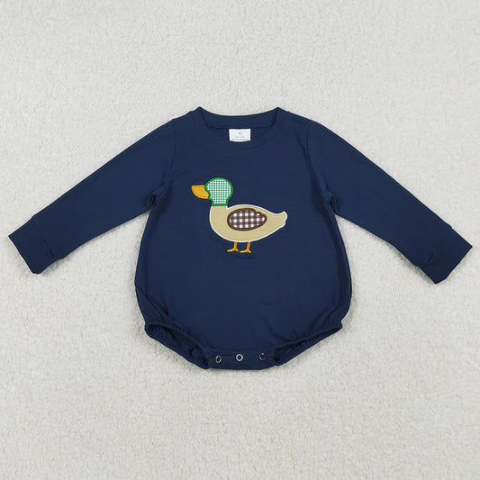 Baby Boys Rompers Navy Fall Mallard Ducks Embroidery Long Sleeve Rompers LR2436 9.6