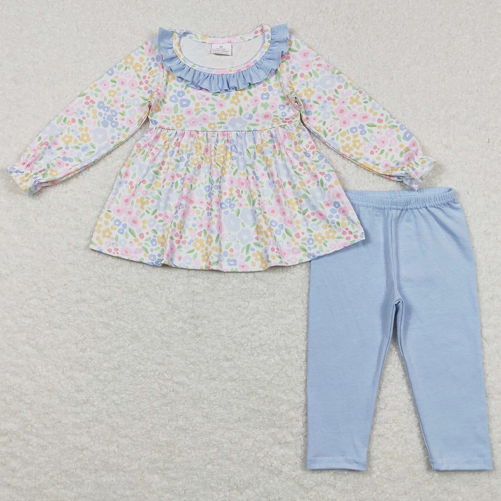 Flower Print Boutique Baby Girls Clothes Outfits GLP0918