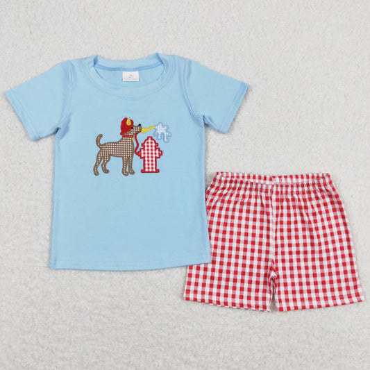 Baby Boys Clothes Toddler Dog Fire Tee Shirts Shorts Sets BSSO0377