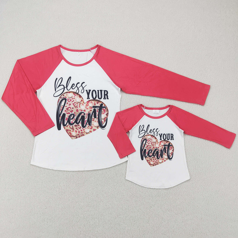 Adult Clothes Top Valentines Heart Mommy and Me Clothing T-shirt 6 A30-2