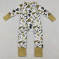 Baby Girls Rompers Golden Bows Footballs Ruffle Zipper Team Rompers LR2515 9.9