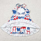 Baby Girls Dress Strap Blue Red Bows 4th Of July Yoga Active Knee Length Dresses GSD2345 5.1