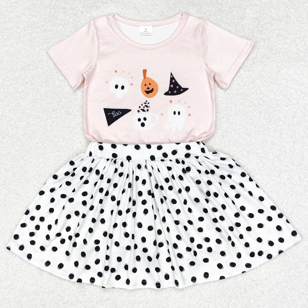 Baby Girls Clothes Halloween Pumpkin Top Skirts Outfits GSD1407