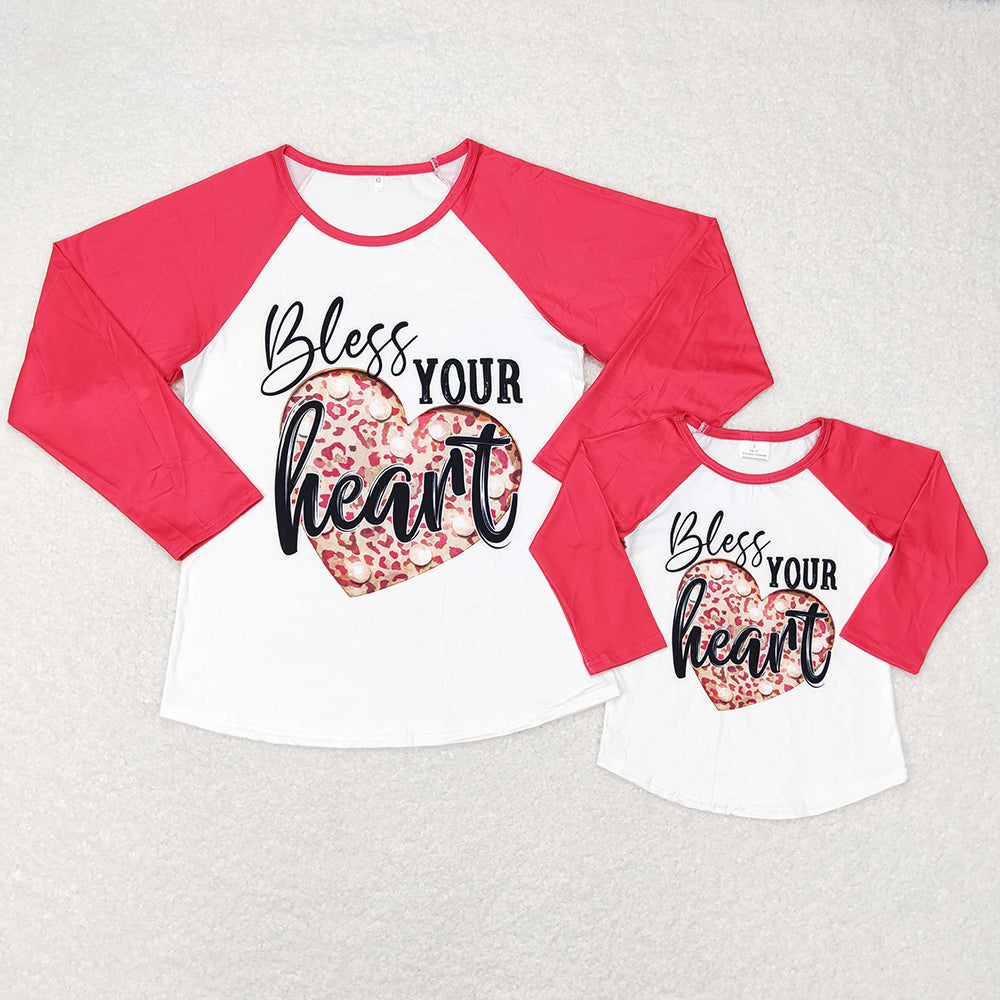 Adult Clothes Top Valentines Heart Mommy and Me Clothing T-shirt 6 A30-2