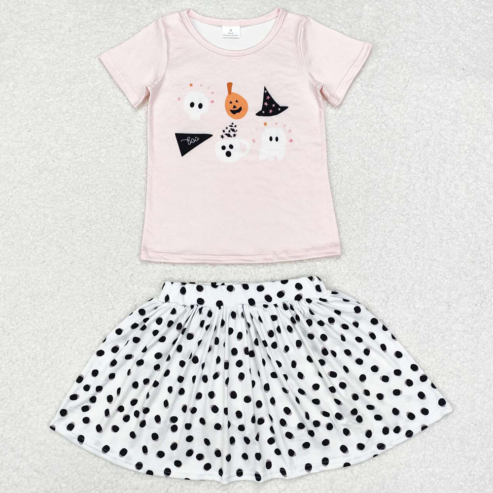 Baby Girls Clothes Halloween Pumpkin Top Skirts Outfits GSD1407